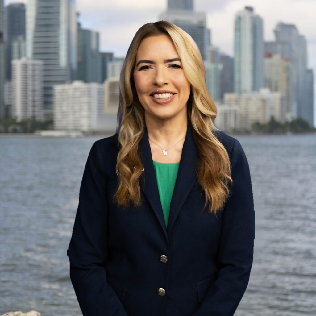 Commissioner Raquel Regalado in front of the Miami skyline